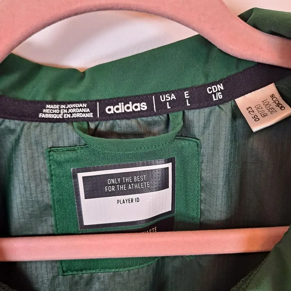 Adidas Mens Sideline 1/4 Zip Short Sleeve Pullover Shirt Size L Dark Green